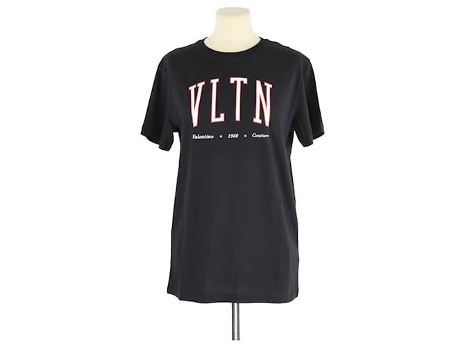 Camiseta Valentino Preta com Estampa Vltn Preto Algodão  ref.1283537