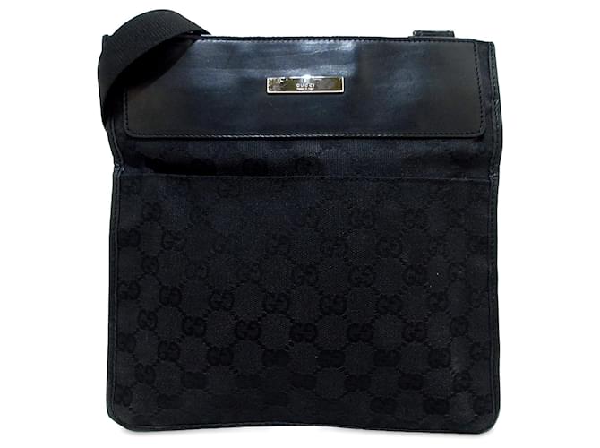 Black Gucci GG Canvas Crossbody Leather  ref.1283558