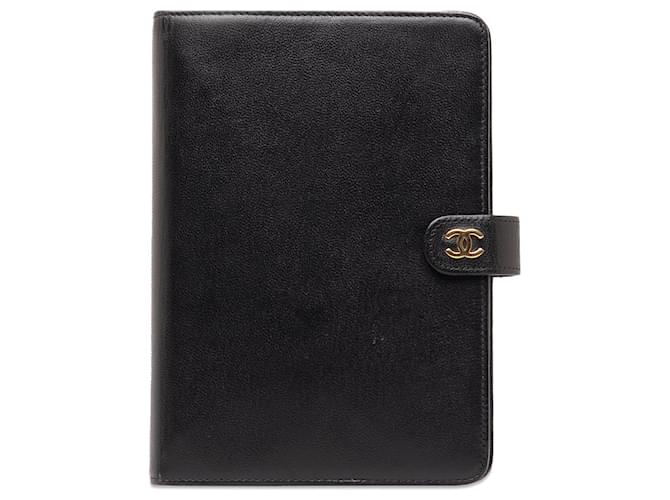 Black Chanel CC Notebook Cover Leather  ref.1283570