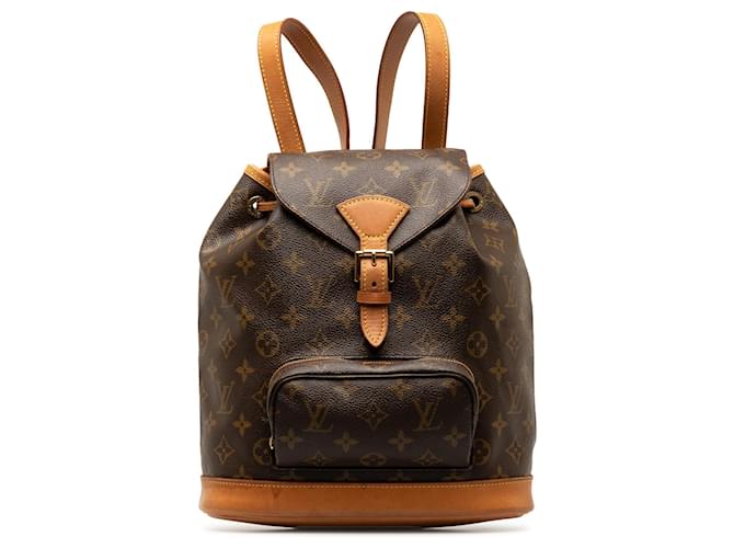 Brown Louis Vuitton Monogram Montsouris MM Backpack Leather  ref.1283573