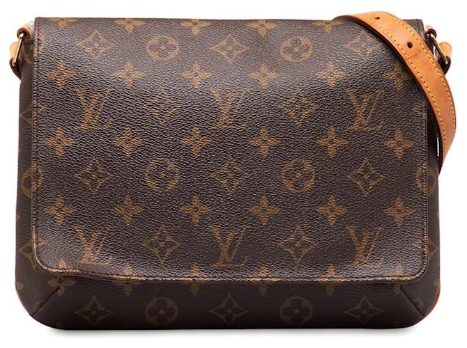 Brown Louis Vuitton Monogram Musette Tango Short Strap Shoulder Bag Leather  ref.1283594