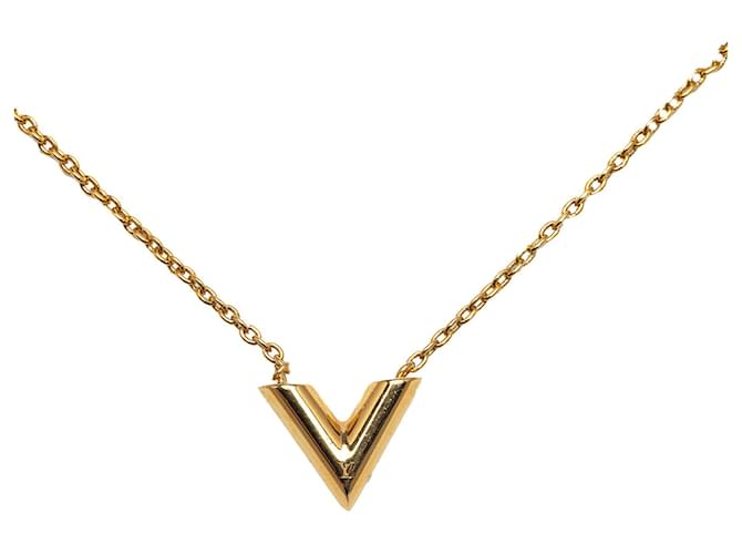 Collar Louis Vuitton Essential V dorado Oro amarillo  ref.1283598