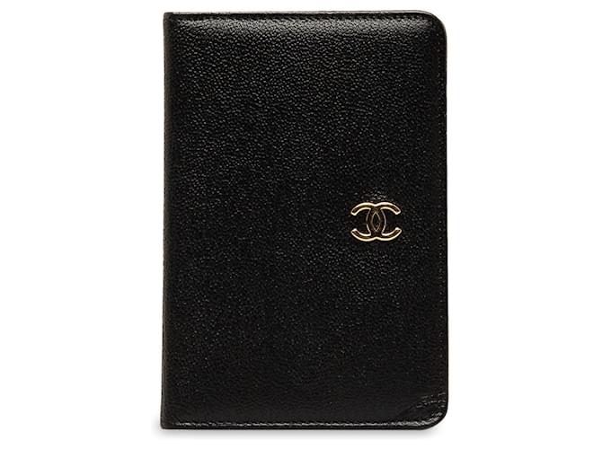 Porte-cartes en cuir noir Chanel  ref.1283600