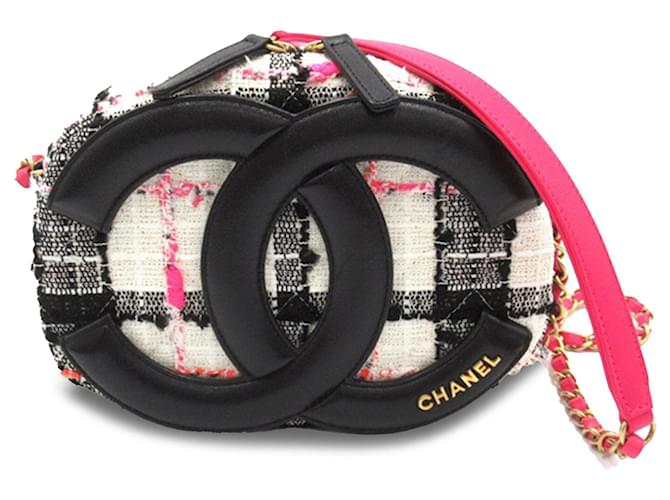 Camera Bolso para cámara Chanel CC Tweed multicolor Cuero  ref.1283616