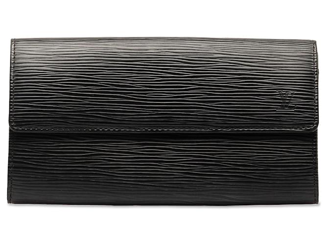 Schwarzes langes Portemonnaie „Epi Sarah“ von Louis Vuitton Leder  ref.1283632