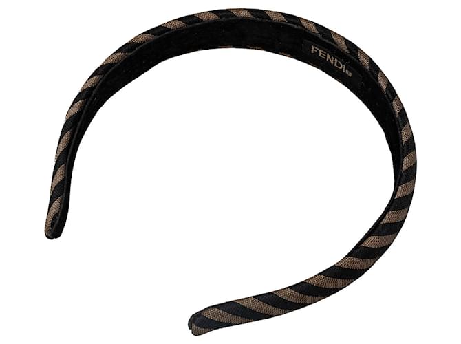 Brown Fendi Pequin Canvas Headband Cloth  ref.1283636