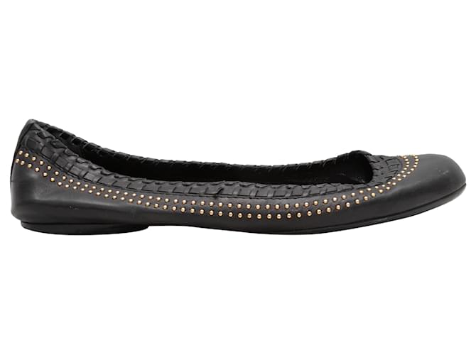 Black Gucci Leather Ballet Flats Size 39  ref.1283660