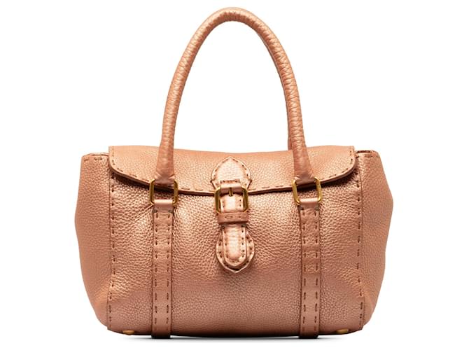 Pink Fendi Selleria Linda Handbag Leather  ref.1283672