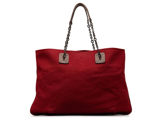 Rote Einkaufstasche aus Canvas von Bottega Veneta Leinwand  ref.1283676