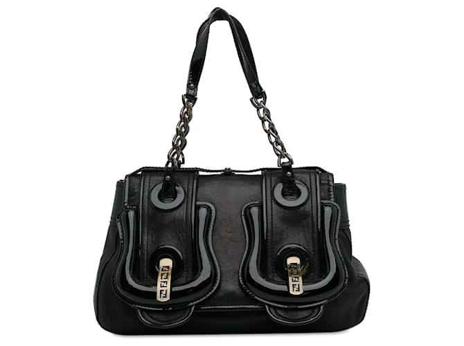 Black Fendi Leather B Shoulder Bag  ref.1283700