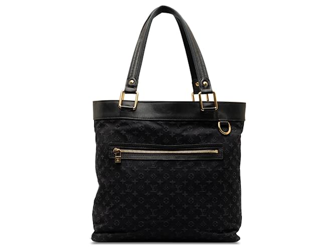 Schwarze Louis Vuitton-Einkaufstasche „Mini Lin Lucille GM“ mit Monogramm Leder  ref.1283701