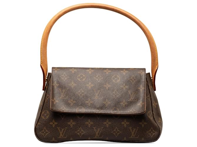 Mini sac à bandoulière Louis Vuitton Monogram Looping marron Cuir  ref.1283709