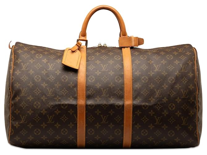 Brown Louis Vuitton Monogram Keepall 55 Travel bag Leather  ref.1283710
