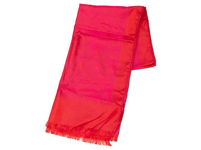 Bufanda roja de seda con monograma de Louis Vuitton Bufandas  ref.1283730