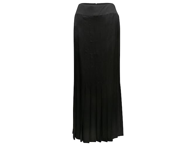 Vintage Black Chanel Cruise 2005 Silk Maxi Skirt Size FR 48  ref.1283737