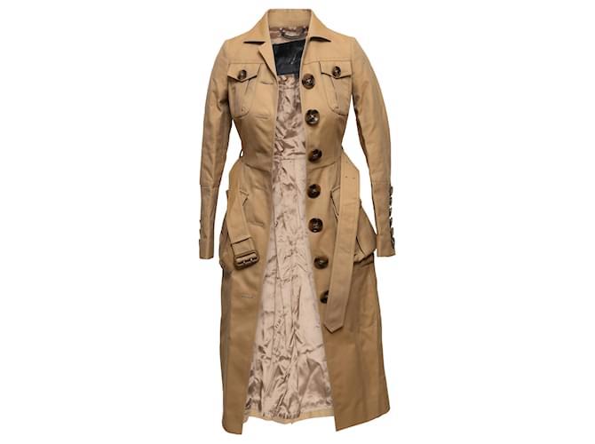 Tan Burberry Prorsum Belted Trench Coat Size EU 34 Camel Synthetic  ref.1283744