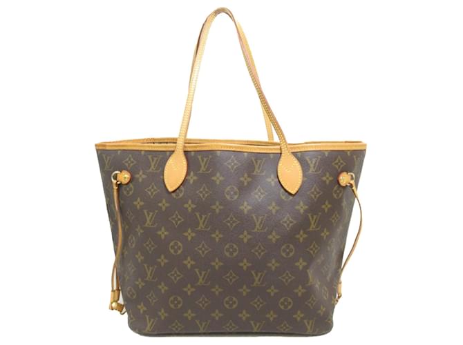 Brown Louis Vuitton Monogram Neverfull MM Tote Bag Leather  ref.1283747