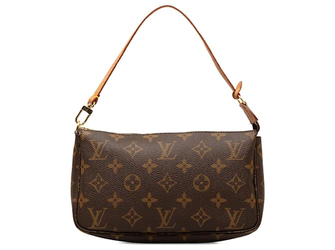 Brown Louis Vuitton Monogram Pochette Accessoires Shoulder Bag Leather  ref.1283759