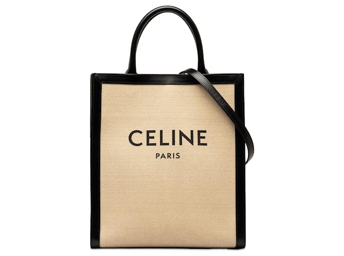 Céline Bolso satchel Cabas vertical mediano Celine beige Cuero  ref.1283762
