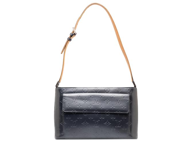 Blue Louis Vuitton Monogram Mat Alston Shoulder Bag Leather  ref.1283789
