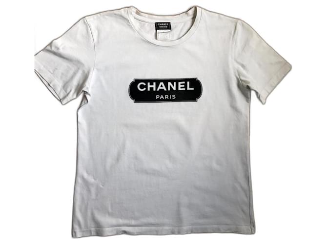 Chanel Camiseta blanca Blanco Algodón  ref.1283834