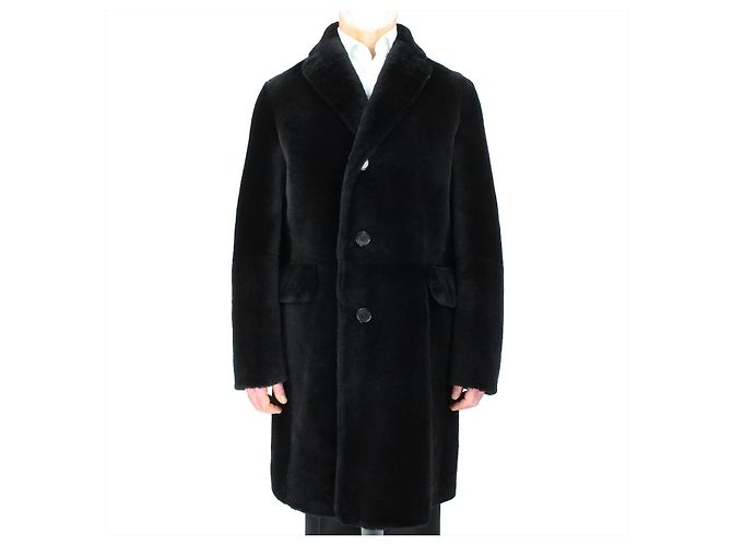 Hermès Hermes Sheep Fur Coat Black