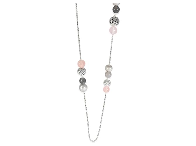 David Yurman Elements Necklace with Rose Quartz in  Sterling Silver Silvery Metallic Metal  ref.1283847