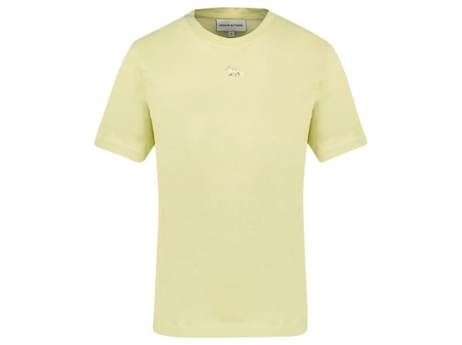 Autre Marque Camiseta Baby Fox Patch - Maison Kitsune - Algodão - Amarelo  ref.1283873