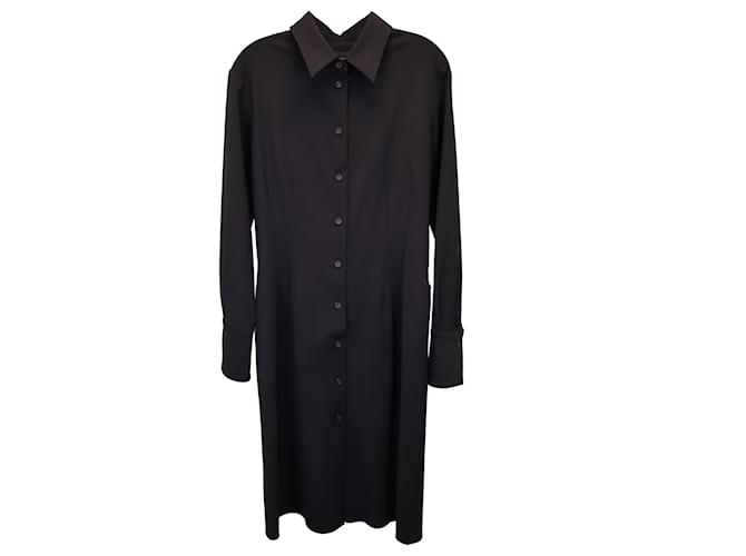 Vestido camisa Joseph Midi em lã preta Preto  ref.1283887