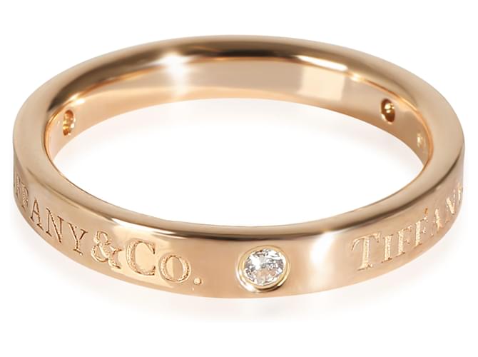 TIFFANY & CO. 3 mm Band Ring in 18k Rose Gold 0.07 ctw Metallic Metal Pink gold  ref.1283912