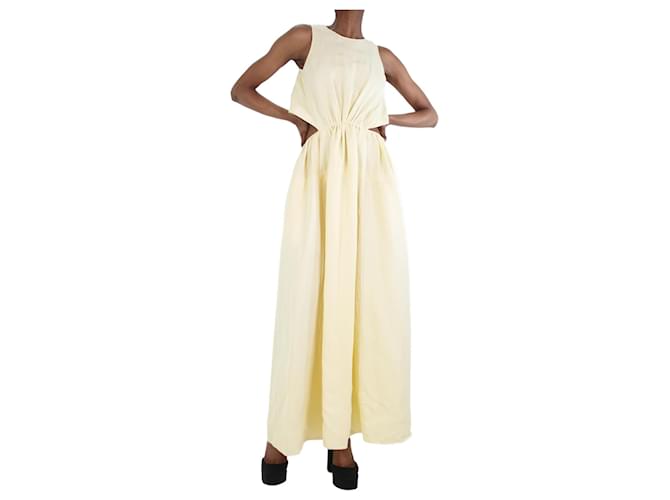 Jil Sander Pale yellow sleeveless dress - size UK 6 Viscose  ref.1284031