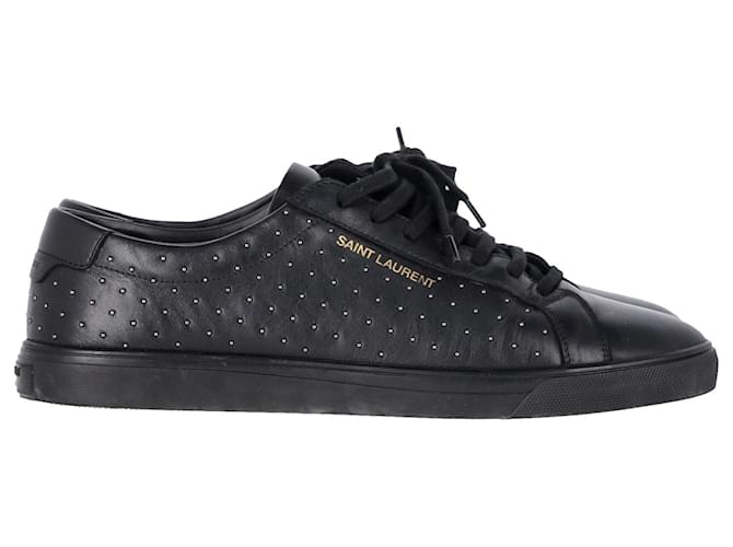 Saint Laurent Andy Signature Studded Sneakers in Black Leather  ref.1284033