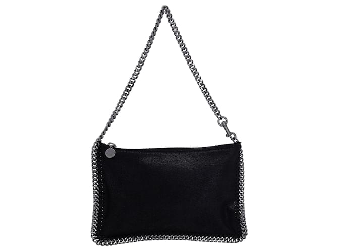 Stella Mc Cartney Stella McCartney Falabella Zip Mini Shoulder Bag in Black Vegan Leather Plastic Polyurethane  ref.1284046