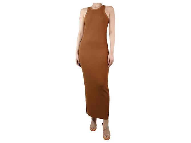 Totême Vestido de tirantes de canalé marrón óxido - talla L Castaño Rayo  ref.1284066
