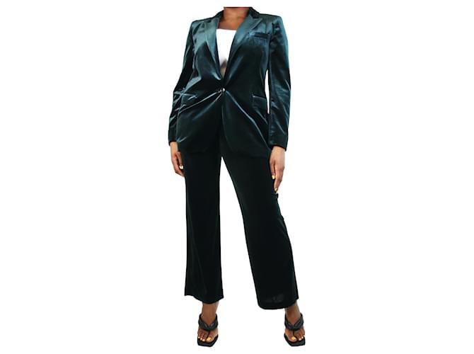 Autre Marque Green velvet blazer and trousers set - size UK 12 Polyester  ref.1284071