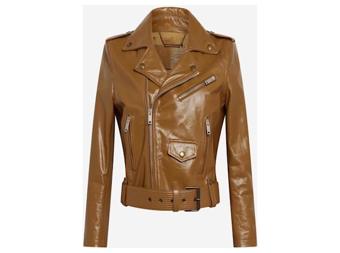 Givenchy Biker jackets Mustard Leather  ref.1284091