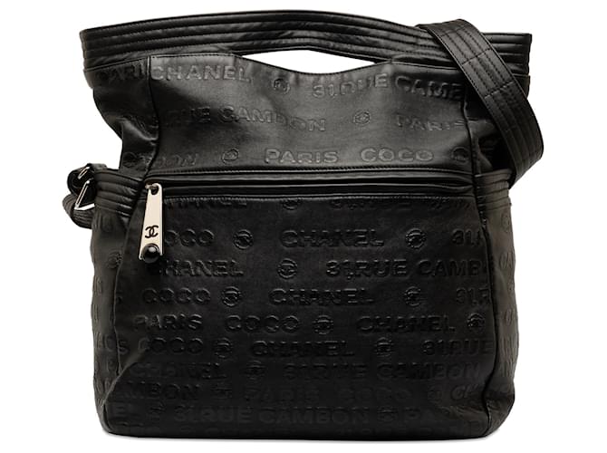 Chanel schwarz 31 Rue Cambon Umhängetasche aus geprägtem Leder   ref.1284117