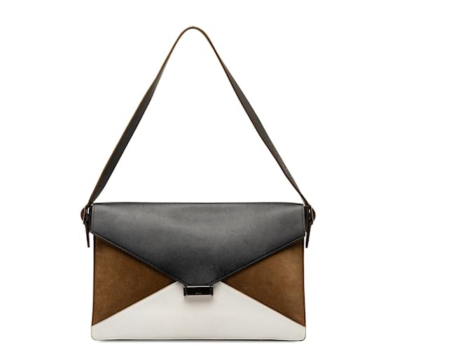 Céline Celine Black Tricolor Diamond Shoulder Bag Suede Leather  ref.1284132