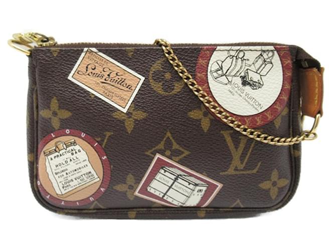 Louis Vuitton Brown Monogram Patch Mini Pochette Accessoires Braun Leinwand  ref.1284154