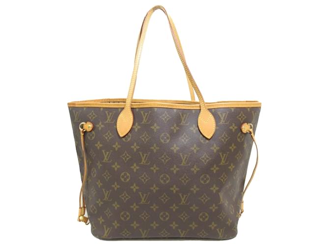 Louis Vuitton Brown Monogram Neverfull MM Leather Cloth  ref.1284171