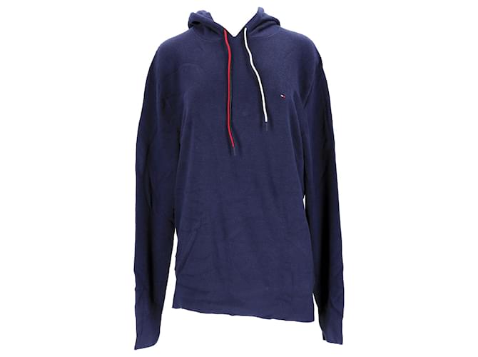 Tommy Hilfiger Mens Structured Pure Cotton Hoody Blue  ref.1284181