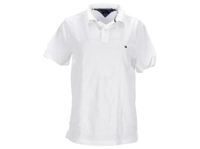 Tommy Hilfiger Camisa polo masculina de algodão com ajuste regular Branco  ref.1284198