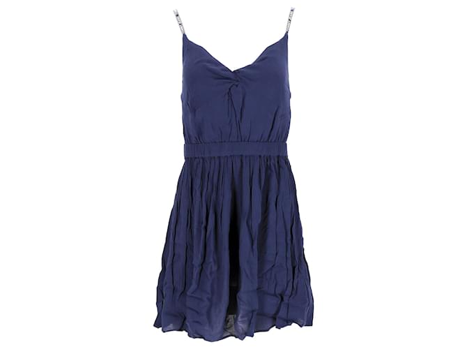 Tommy Hilfiger Womens Essential Repeat Logo Strap Dress Navy blue Viscose Cellulose fibre  ref.1284202