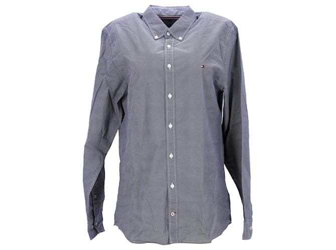 Tommy Hilfiger Camisa masculina de popeline de algodão Azul  ref.1284204