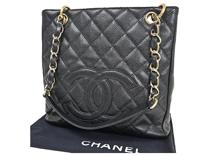 Timeless Chanel PST (Petite Shopping Tote) Black Leather  ref.1284297