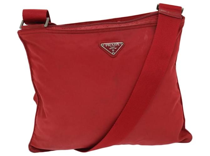 PRADA Shoulder Bag Nylon Red Auth 67048  ref.1284360
