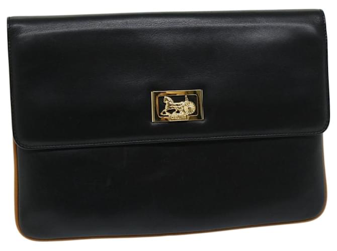 Céline CELINE Clutch Bag Leather Black Auth 67581  ref.1284365