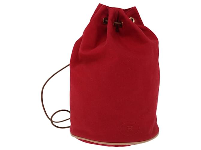 Hermès HERMES Purse Porochon Mimil GM Shoulder Bag Canvas Red Auth 67520 Cloth  ref.1284376