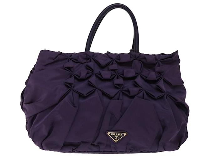 PRADA Hand Bag Nylon Purple Auth bs12374  ref.1284408