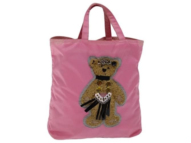 PRADA Hand Bag Nylon Pink Auth bs12381  ref.1284419